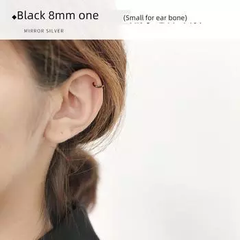 Xiaoxianren 925 Sterling Silver Women s Fashion Ins Internet Celebrity Circle Black 8mm one