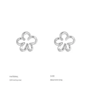 Xiaoxianren First Rui Stud Earrings Sterling Silver 999 Earrings 2025 New Arrival Best Selling Fancy Flower Female Earrings Fashion A pair