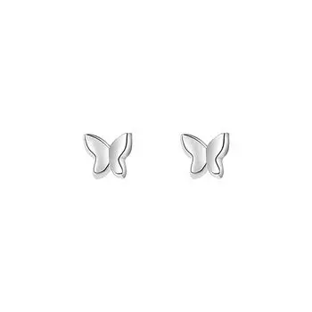 Xiaoxianren Sterling Silver Butterfly Female Hot-Sale Earrings Pair of 999 Silver Butterfly Stud Earrings