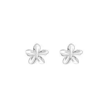 Xiaoxianren Sterling Silver Stud Earrings Female Minimalist Student Plumeria Rubra A pair
