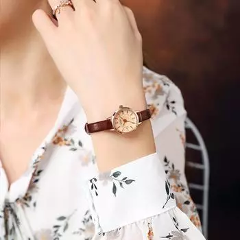 Xiaoyuan женские часы ретро масштаб компактные студенческие часы водонепроницаемые женские кварцевые нишевые простые часы