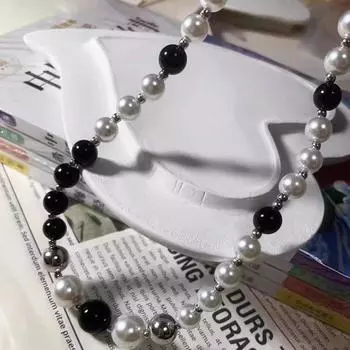 Xiaozhong Blogger Recommend Pearl Necklace Women Personality Patchwork Fashion New Trendy Time Turning Moon Light Luxury Jewelry Necklace