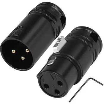 Xiatiaosann XLR Микрофон Пайка Позолоченный Регулируемый Прямоугольный 90 Градусов 3-контактный XLR Папа Мама Пайка Аудио Штекер Разъем для DIY XLR Кабеля