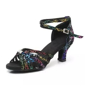 XIHAHA каблуки латинские танцы обувь для женщин дамы девушки бальные танцы танго сандалии сальса обувь для практики 5.5/7.5/9 см 35