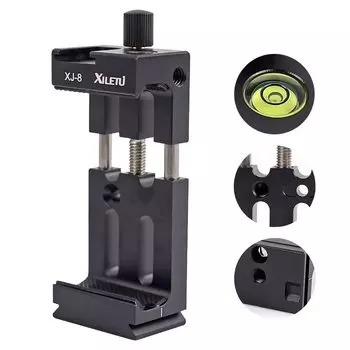 XILETU держатель для смартфона с холодным башмаком и резьбовым отверстием для держателя телефона, металлический адаптер для iPhone/Android/штатива/селфи 1/4 (черный)