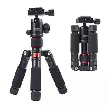 XILETU Portable mini height 51 aluminum alloy tabletop tripod 360 degree ball head and suitable for SLR cameras and video Maximum load capacity 5kg