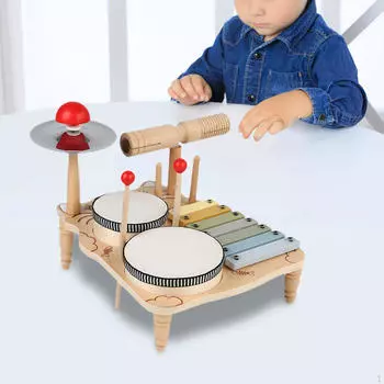 Ксилофон барабанная установка деревянные музыкальные наборы Монтессори детский сад инструмент игрушка