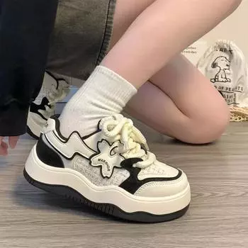 XINGX Белые туфли для женщин, новый сезон, модная обувь, женская обувь, трендовая, универсальная, ниша 35 чёрный