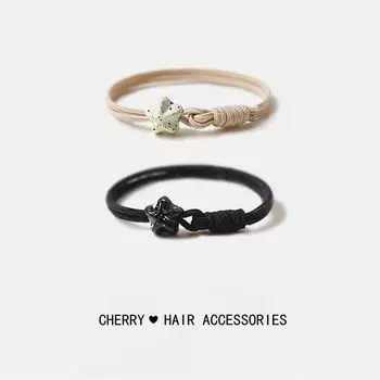 XINGX Резинка для волос Супер Фея Красивая Изысканный Ремешок для переноски Резинка Все-сочетаемые Девичьи Аксессуары для волос для Завязывания волос [2 Pack] Black + White