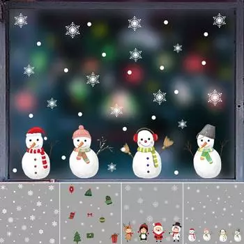 Xinlhanlh Рождественские электростатические наклейки на стену для детской комнаты, спальни, оконные стеклянные обои 4