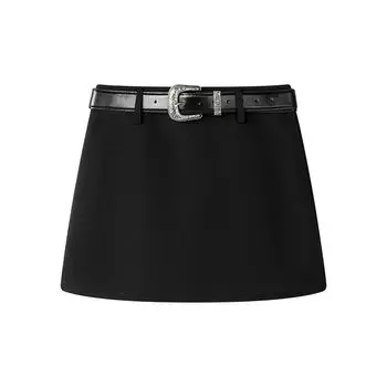 Xinmonlee Casual High Waist Short Skirt Spring/Summer Sheath Slimming Suit Skirt Korean Series Versatile Women Black M