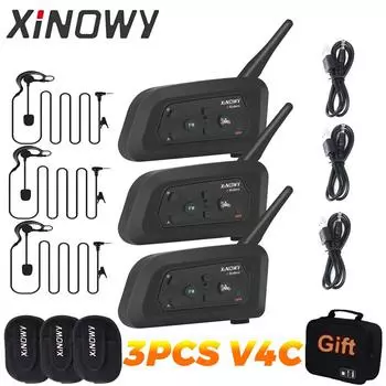 XiNOWy 3PCS V4C футбольный арбитр переговорная гарнитура 3 пользователя 1200M полный дуплекс Bluetooth наушники футбольная конференция переговорная гарнитура