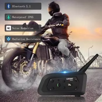 XINOWY V6 PRO Bluetooth мотоциклетный интерком шлем гарнитура 1200M BT переговорное устройство для 6 мотоциклистов Moto Talkie