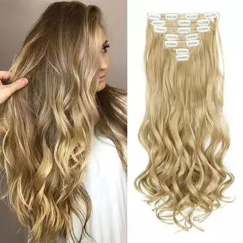 XINRAN, 6 шт./компл., 24 дюйма, шиньон, 140 г, прямые, 16 заколок для накладных волос, синтетические заколки для наращивания волос, термостойкие