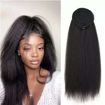 XINRAN афро женские длинные странные прямые пышные хвостики из синтетического волокна для наращивания волос для женщин повседневная одежда 1B