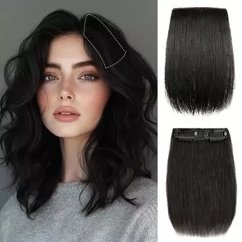 XINRAN Элегантные женские синтетические короткие густые накладные волосы на заколках с прямым изгибом для наращивания волос с натуральным верхним слоем для истончения волос 15cm