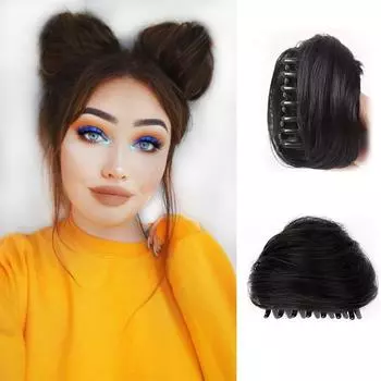 XINRAN кошачьи ушки, булочка для волос, заколки для волос, синтетические кошачьи ушки, когти, натуральный вид, искусственная булочка для волос, шиньоны, аксессуары для волос 10cm