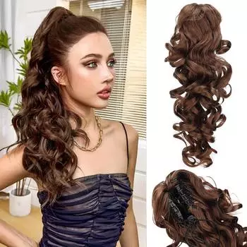 XINRAN синтетические длинные вьющиеся накладные хвостики-когти на заколках элегантные для женщин простые в использовании и стильные накладные волосы аксессуары для волос 40cm