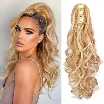 XINRAN синтетические длинные волнистые хвостики для наращивания волос, хвостики на завязках для женщин, повседневная одежда 45cm