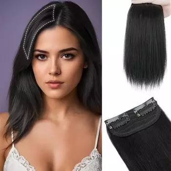 XINRAN Синтетические гладкие и пушистые заколки для наращивания волос для прямых волос - невидимые накладки для накладных волос для женщин, повседневные аксессуары 30cm