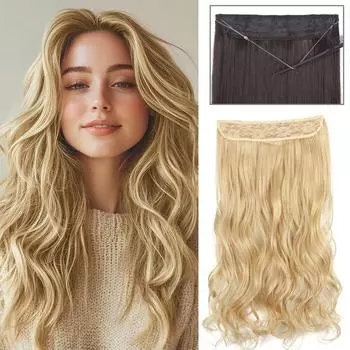 XINRAN Синтетические невидимые длинные волнистые накладные волосы для женщин 55cm