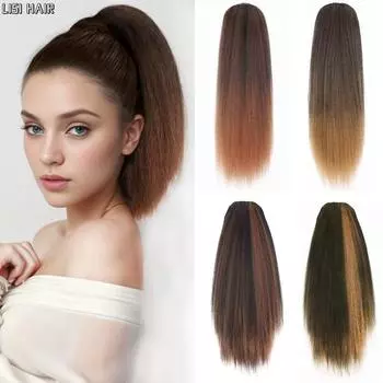 XINRAN синтетические термостойкие волосы пышный хвост наращивание шнурок короткие хвосты резинка парик для женщин праздничная одежда 30CM