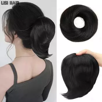 XINRAN синтетические волосы булочка пончик прямой хвост обертка булочка наращивание волос натуральный шиньон для женщин косплей использование 20cm