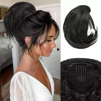 XINRAN Синтетические волосы пучок шиньон полностью короткий конский хвост пучок волосы шиньон с расческой клип пучок высокая прическа накладные волосы для женщин 20cm