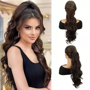 XINRAN синтетический коготь шнурок хвостик парик наращивание длинный волнистый хвост высокотемпературное волокно для женщин косплей вечеринка одежда 50cm