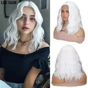 XINRAN синтетический короткий волнистый парик длиной до плеч, наращивание, кружевной дизайн, парик для женщин, ежедневное использование для девочек 30cm