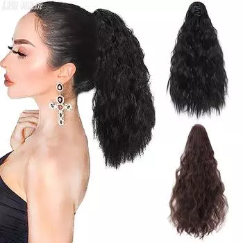 XINRAN синтетический зажим для наращивания волос в хвост, волнистый хвост для женщин и девочек, шиньон с конским хвостом 40cm