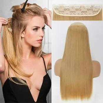 XINRAN женская мода длинные прямые 5 зажимов для наращивания волос синтетическое волокно натуральные прямые повседневная одежда шиньон 55 cm