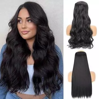 XINRAN женская мода длинные волнистые шиньон синтетическое волокно длинные прямые волнистые невидимые наращивание волос для женщин повседневная одежда 55 cm