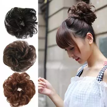 XINRAN женские вьющиеся шиньонные заколки для волос в шиньоне для наращивания булочек для невесты синтетические модные волосы 6AH613