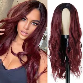 XINRAN женский модный длинный волнистый парик без челки, парики из синтетического волокна, подходят для вечеринки, косплея, повседневного использования