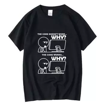 XINYI Мужская футболка из 100% хлопка с забавным принтом программиста, летняя свободная крутая футболка с круглым вырезом для мужчин, футболка с короткими рукавами, мужские футболки