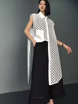 XITAO асимметричная рубашка с вырезами, повседневная модная женская рубашка без рукавов, WLD20138 One Size белый