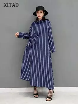 XITAO асимметричное бандажное свободное модное женское платье GWJ3222