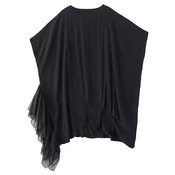 XITAO Asymmetrical Solid Color Patchwork Dress ZMY1349 One Size чёрный