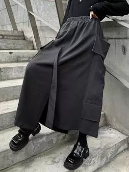 Xitao Осенняя свободная юбка с большим карманом ZYY1016 One Size чёрный