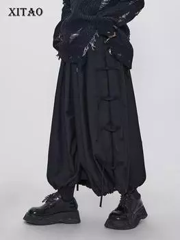 XITAO Бандажные брюки Однотонные свободные широкие брюки DMJ3988