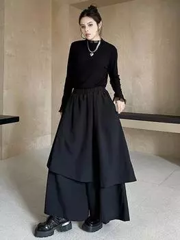 XITAO Casual Loose Fitting Women Wide Leg Pant GMM1056 One Size чёрный