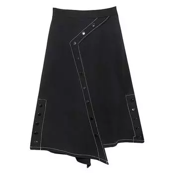 XITAO Черная женская юбка XJ4433 One Size чёрный