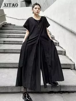 XITAO Черные комбинезоны нестандартной формы HQQ2313 One Size чёрный