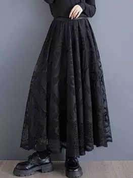 XITAO черные кружевные свободные женские юбки GYX1077 One Size чёрный
