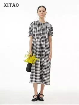 XITAO клетчатое повседневное женское платье WMD6127