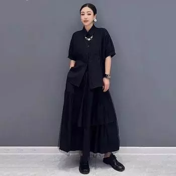 Xitao Комплект из сетчатой ткани с эластичной резинкой на талии ZMY1139 One Size чёрный