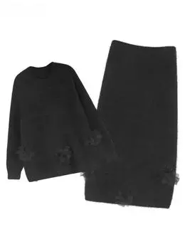 XITAO комплект свободного кроя с цветочным V-образным вырезом GMM1272 M чёрный