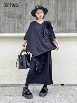 XITAO Комплекты женских платьев с трехмерным цветочным принтом DMJ4113