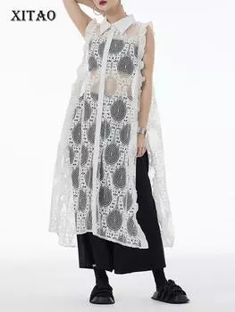 XITAO кружевное платье с вырезом WLD20227 One Size белый